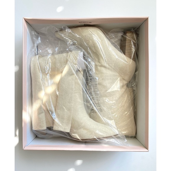 NWT Fiona Slouched Block Heal Boot in Natural, JustFab - Picture 10 of 13